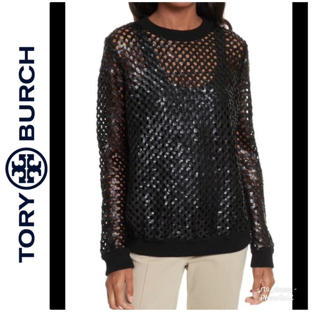 Tory Burch sequin mesh top